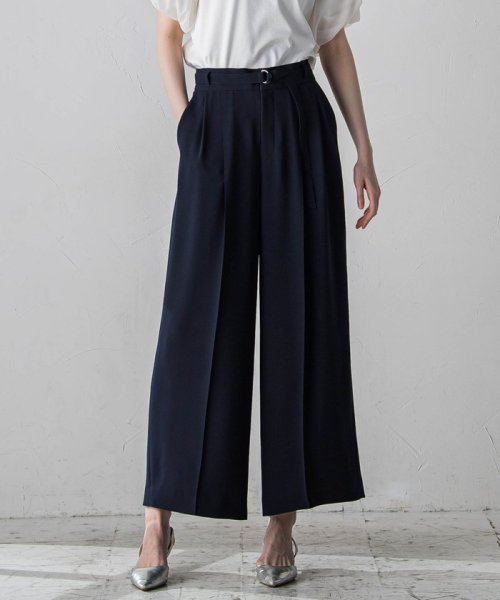 メランジツイルワイドパンツ≪洗濯機で洗える/セットアップ対応≫ 