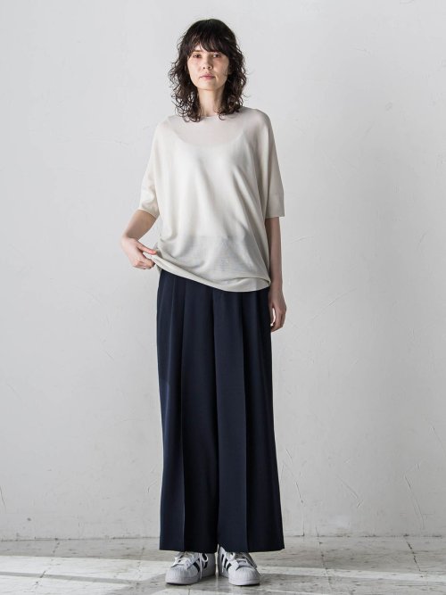 メランジツイルワイドパンツ≪洗濯機で洗える/セットアップ対応≫ 
