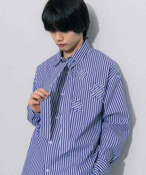 SENSE OF PLACE by URBAN RESEARCH(センスオブプレイス バイ アーバンリサーチ)/hxcyyd × SOP　ストライプフラワーパッチマルチシャツ(UNISEX)/img12