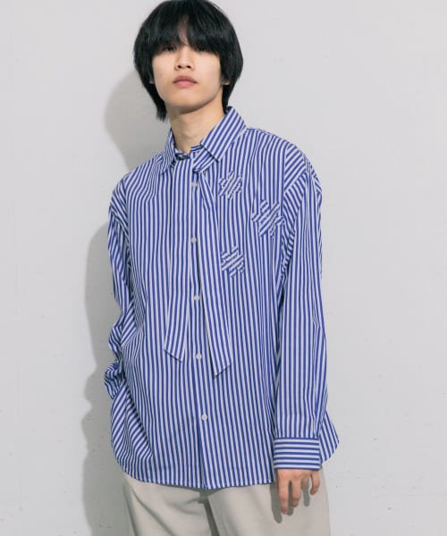 SENSE OF PLACE by URBAN RESEARCH(センスオブプレイス バイ アーバンリサーチ)/hxcyyd × SOP　ストライプフラワーパッチマルチシャツ(UNISEX)/img14