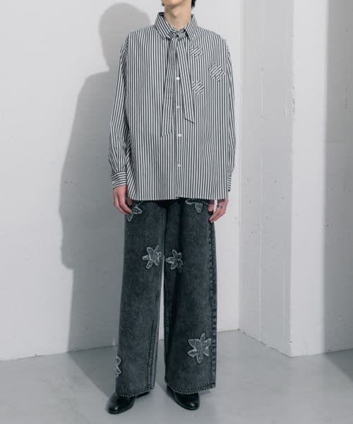 SENSE OF PLACE by URBAN RESEARCH(センスオブプレイス バイ アーバンリサーチ)/hxcyyd × SOP　ストライプフラワーパッチマルチシャツ(UNISEX)/img32