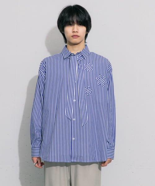 SENSE OF PLACE by URBAN RESEARCH(センスオブプレイス バイ アーバンリサーチ)/hxcyyd × SOP　ストライプフラワーパッチマルチシャツ(UNISEX)/img41