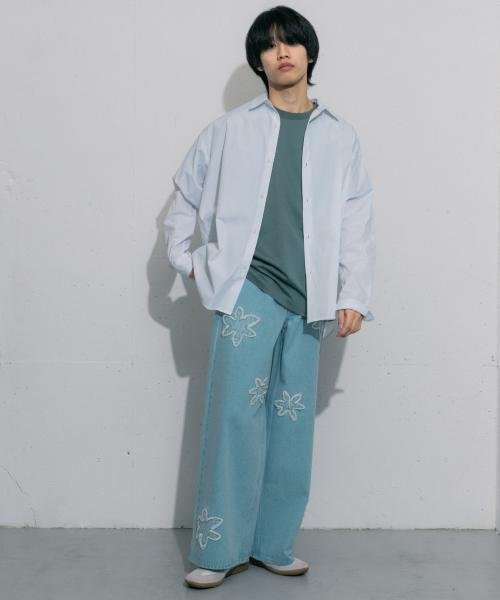 SENSE OF PLACE by URBAN RESEARCH(センスオブプレイス バイ アーバンリサーチ)/hxcyyd × SOP　フラワーパッチワイドデニム(UNISEX)/img15