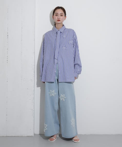 SENSE OF PLACE by URBAN RESEARCH(センスオブプレイス バイ アーバンリサーチ)/hxcyyd × SOP　フラワーパッチワイドデニム(UNISEX)/img41