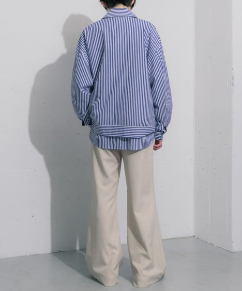 SENSE OF PLACE by URBAN RESEARCH(センスオブプレイス バイ アーバンリサーチ)/hxcyyd × SOP　ストライプフラワーコサージュシャツブルゾン(UNISEX)/img40