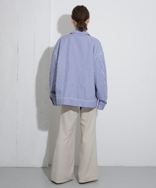 SENSE OF PLACE by URBAN RESEARCH(センスオブプレイス バイ アーバンリサーチ)/hxcyyd × SOP　ストライプフラワーコサージュシャツブルゾン(UNISEX)/img46