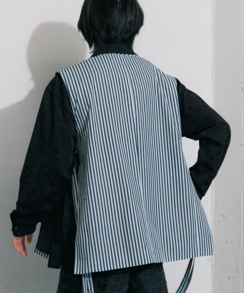 SENSE OF PLACE by URBAN RESEARCH(センスオブプレイス バイ アーバンリサーチ)/hxcyyd × SOP　ストライプフラワーコサージュシャツベスト(UNISEX)/img09