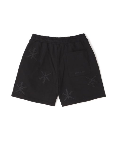 LHP(エルエイチピー)/UNKNOWN LONDON/アンノウンロンドン/BLACK ON BLACK DAGGER EMBROIDERY SHORTS/img03