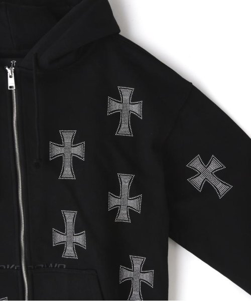 LHP(エルエイチピー)/UNKNOWN LONDON/アンノウンロンドン/BLACK WHITE CROSS RS HOODIE/img06