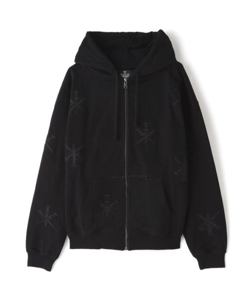 LHP(エルエイチピー)/UNKNOWN LONDON/アンノウンロンドン/BLACK ON BLACK DAGGER EMBROIDERY HOODIE/img04