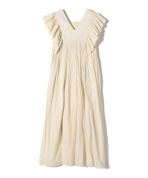 little black:〈手洗い可能〉インド 刺繍 袖 フリル デザイン ワンピース ◇ 