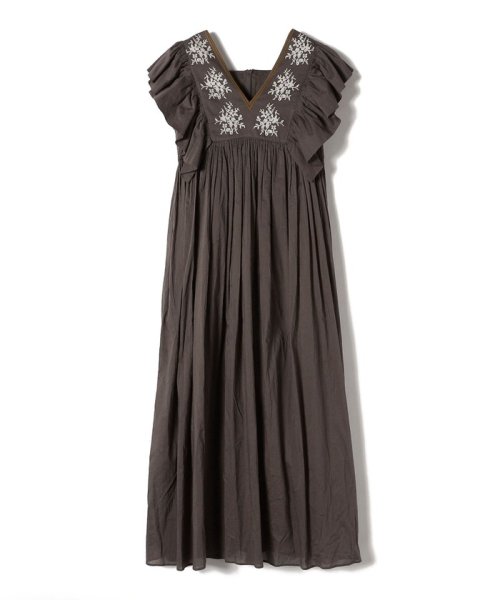 little black:〈手洗い可能〉インド 刺繍 袖 フリル デザイン ワンピース ◇ 