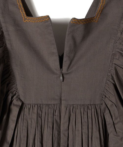 little black:〈手洗い可能〉インド 刺繍 袖 フリル デザイン ワンピース ◇ 