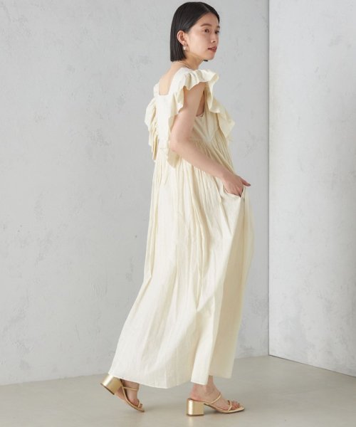 little black:〈手洗い可能〉インド 刺繍 袖 フリル デザイン ワンピース ◇ 