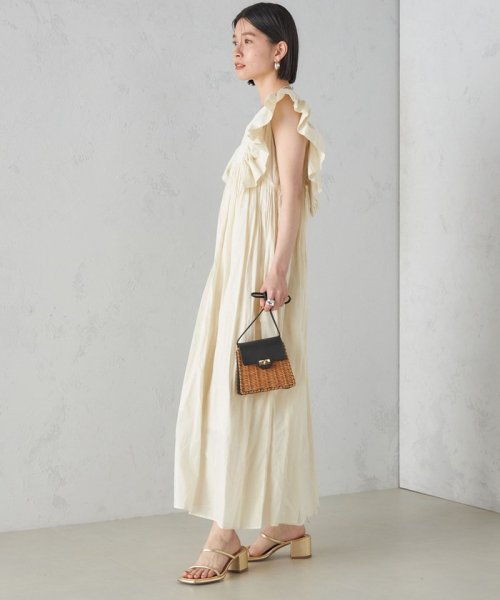 little black:〈手洗い可能〉インド 刺繍 袖 フリル デザイン ワンピース ◇ 