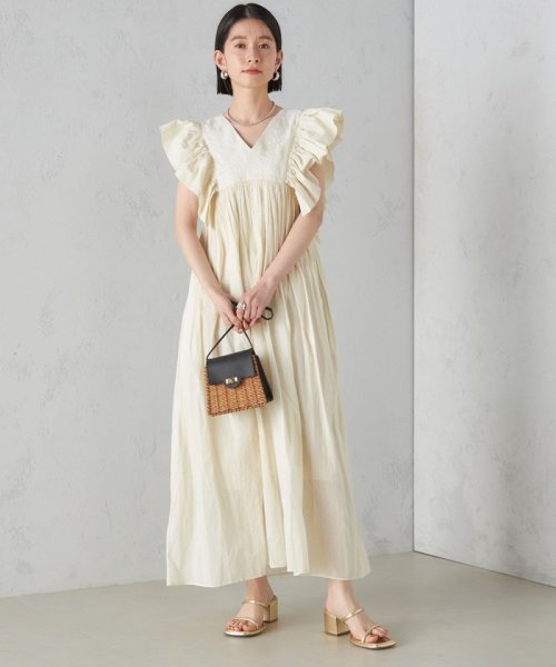 little black:〈手洗い可能〉インド 刺繍 袖 フリル デザイン ワンピース ◇ 