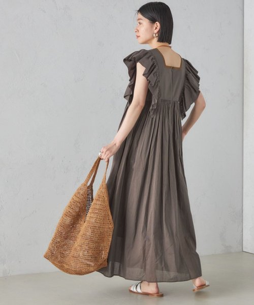 little black:〈手洗い可能〉インド 刺繍 袖 フリル デザイン ワンピース ◇ 