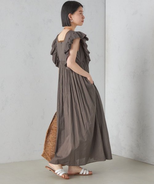 little black:〈手洗い可能〉インド 刺繍 袖 フリル デザイン ワンピース ◇ 