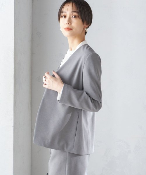 〈手洗い可能／撥水加工／接触冷感〉カラーレス ジャケット（セットアップ対応） 品番：313