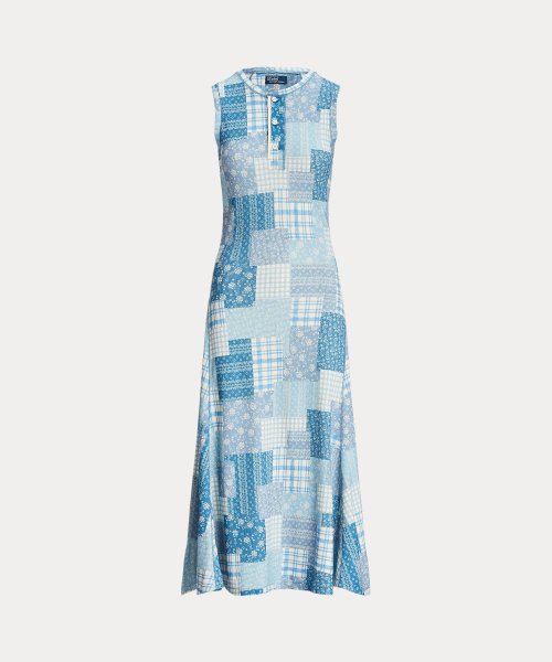 パッチワーク ダブルニット スリーブレス ドレス Cotton TM