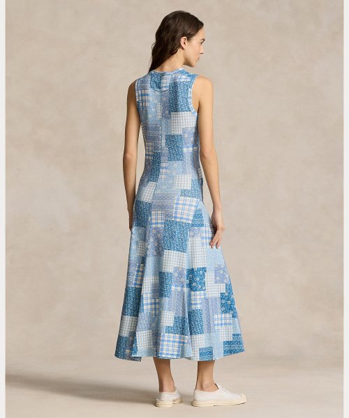 パッチワーク ダブルニット スリーブレス ドレス Cotton TM