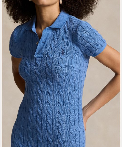 セール】ケーブルニット コットン Polo ミディ ドレス(506028766 