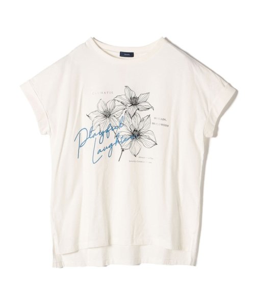 SHIPS WOMEN(シップス　ウィメン)/*〈手洗い可能〉フラワー プリント ロゴ TEE ◇/img03