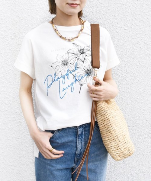 SHIPS WOMEN(シップス　ウィメン)/*〈手洗い可能〉フラワー プリント ロゴ TEE ◇/img20