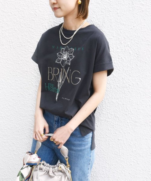 SHIPS WOMEN(シップス　ウィメン)/*〈手洗い可能〉フラワー プリント ロゴ TEE ◇/img28