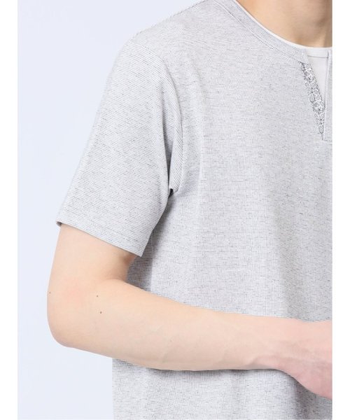 TAKA-Q(タカキュー)/さまになる フェイクレイヤード キーネック半袖Tシャツ/img08