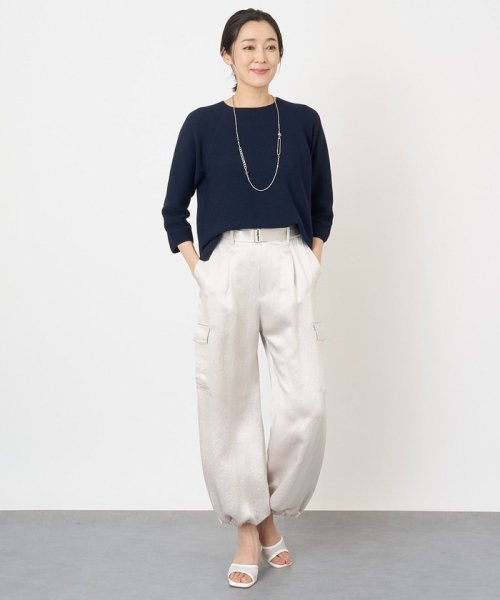 [日本製/アンサンブル対応]ホールガーメント7分袖ニット 商品説明ベーシックなデザインで着回し力抜群のニット ■デザインホールガーメント７分袖プルオーバーです。ガーターで身頃と袖に変化をつけ、シンプルながらも表情豊かなデザインとなっています。ほどよくゆ V1518944096(11550円)