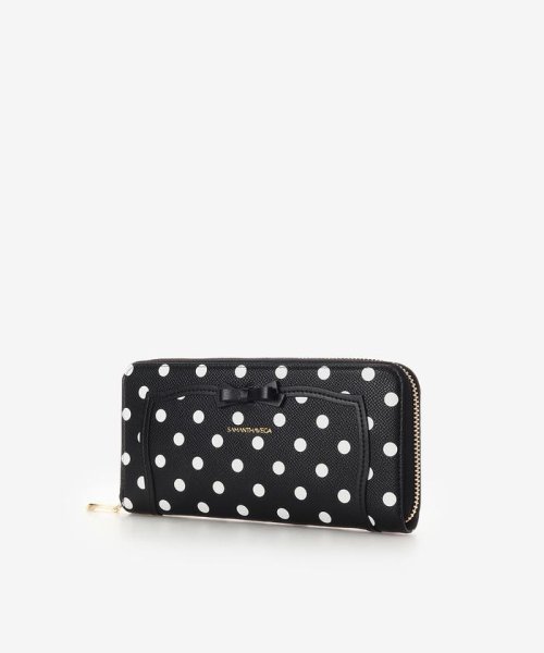 ソリッドリボンドット長財布 