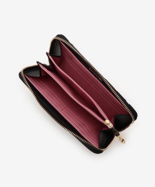 ソリッドリボンドット長財布 