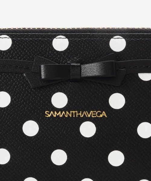 ソリッドリボンドット長財布 