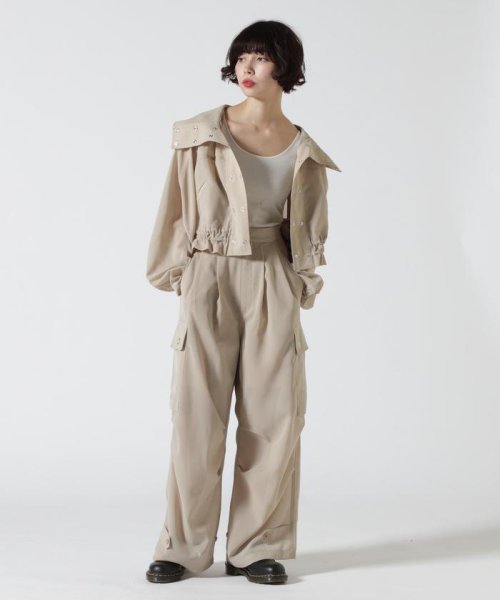 Schott(ショット)/Women's/×RUMBLE RED/ランブルレッド/SLUB CHIFFON CARGO PANTS/スラブシフォン カーゴパンツ/img06