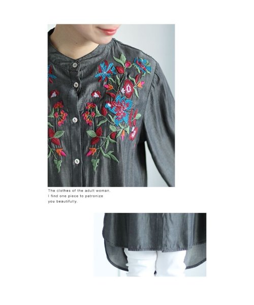 Sawa a la mode(サワアラモード)/レディース 大人 上品 胸元に咲く華やかな花刺繍チュニック/img11