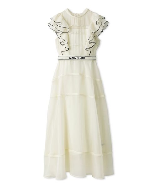 【LILY BROWN×MARY QUANT】ロゴベルト付きシアーワンピース QUANT LILY BROWN×MARY 6cm 長さ63cm 巾3