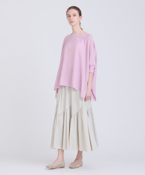 コットンリネンブレンドプルオーバーニット 