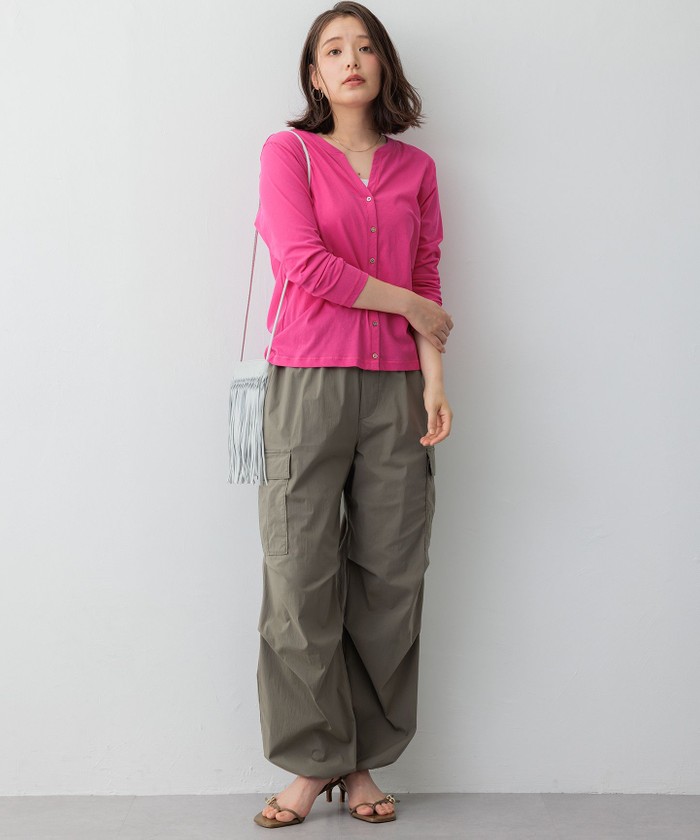 SLOW/好評につき新色追加】ミリタリーストレッチタフタ カーゴパンツ