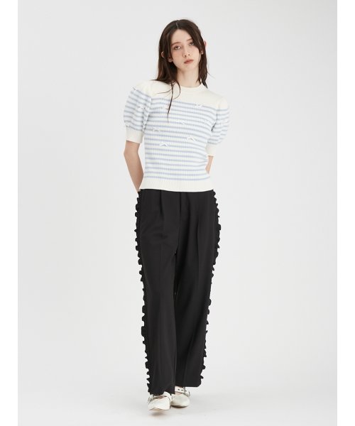 サイドフリルワイドパンツ 予めご了承ください