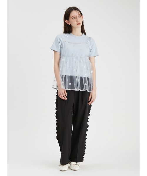 サイドフリルワイドパンツ 予めご了承ください