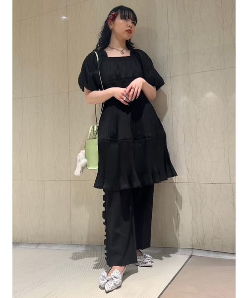 サイドフリルワイドパンツ 予めご了承ください