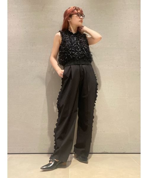 サイドフリルワイドパンツ 予めご了承ください