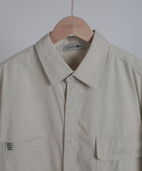 aimoha(aimoha（アイモハ）)/aimoha MENSLIM FIT MARINE SHIRT デニムシャツ/img27