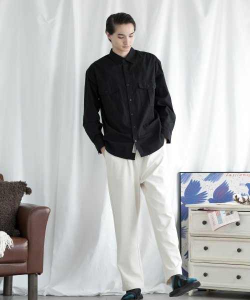 aimoha(aimoha（アイモハ）)/aimoha MENSLIM FIT MARINE FLIP POCKET SHIRT デニムシャツ/img15