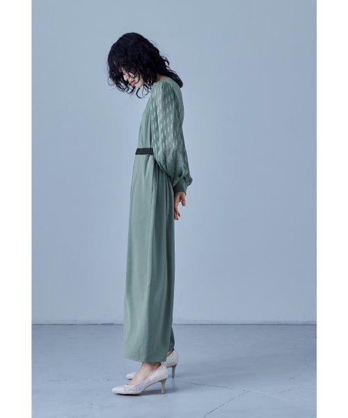 niana ニアナ カシュクールデザインパンツドレス パーティードレス 結婚式 オールインワン ワイドパンツ Vネック 切り替え ジャガード ドット お呼ばれ 5cm ニアナ 61cm