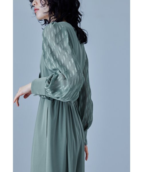 niana ニアナ カシュクールデザインパンツドレス パーティードレス 結婚式 オールインワン ワイドパンツ Vネック 切り替え ジャガード ドット お呼ばれ 5cm ニアナ 61cm