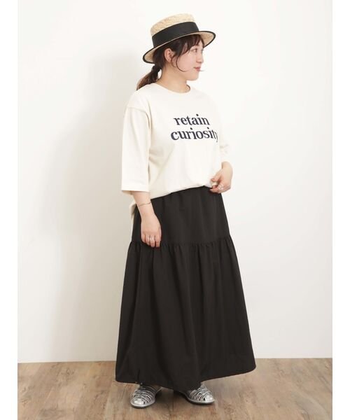Samansa Mos2(サマンサ　モスモス)/ロゴ刺繍裾ラウンドチュニックTシャツ/img08