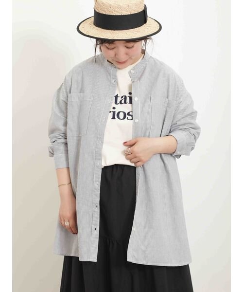 Samansa Mos2(サマンサ　モスモス)/ロゴ刺繍裾ラウンドチュニックTシャツ/img09