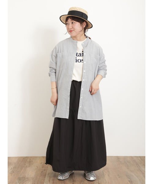 Samansa Mos2(サマンサ　モスモス)/ロゴ刺繍裾ラウンドチュニックTシャツ/img11